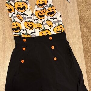 Halloween Pumpkin Print Retro Jumper
